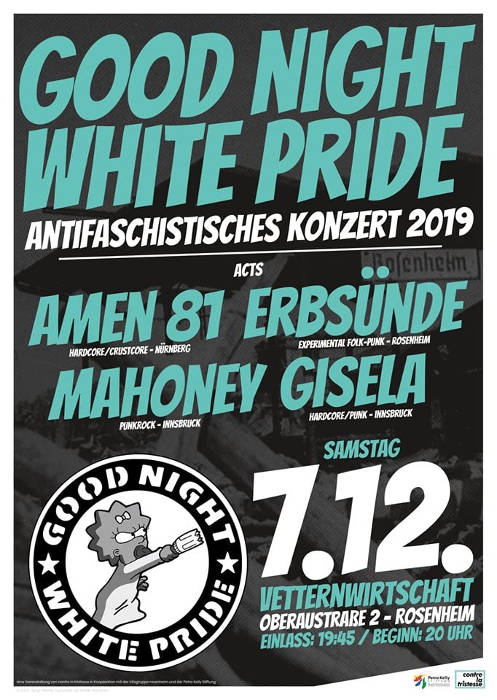 [RO] \\\"good night - white pride\\\"  - antifaschistische Konzert