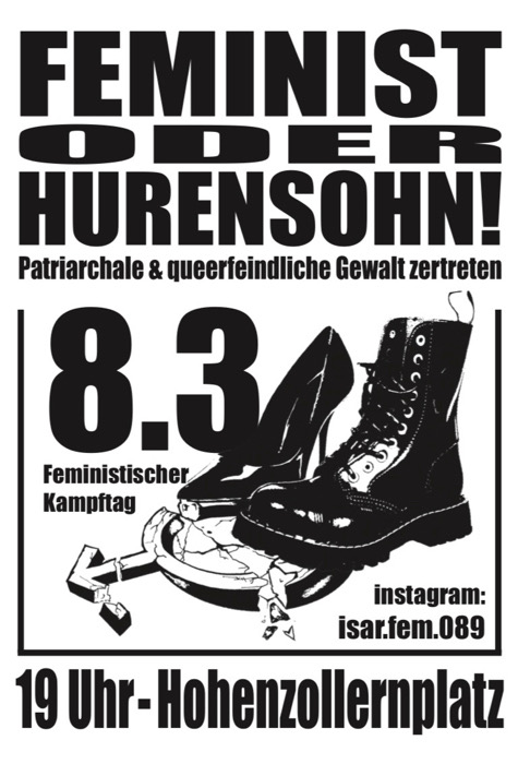 Demo: Feminist oder Hurensohn - patriarchale und queerfeindliche Gewalt zertreten