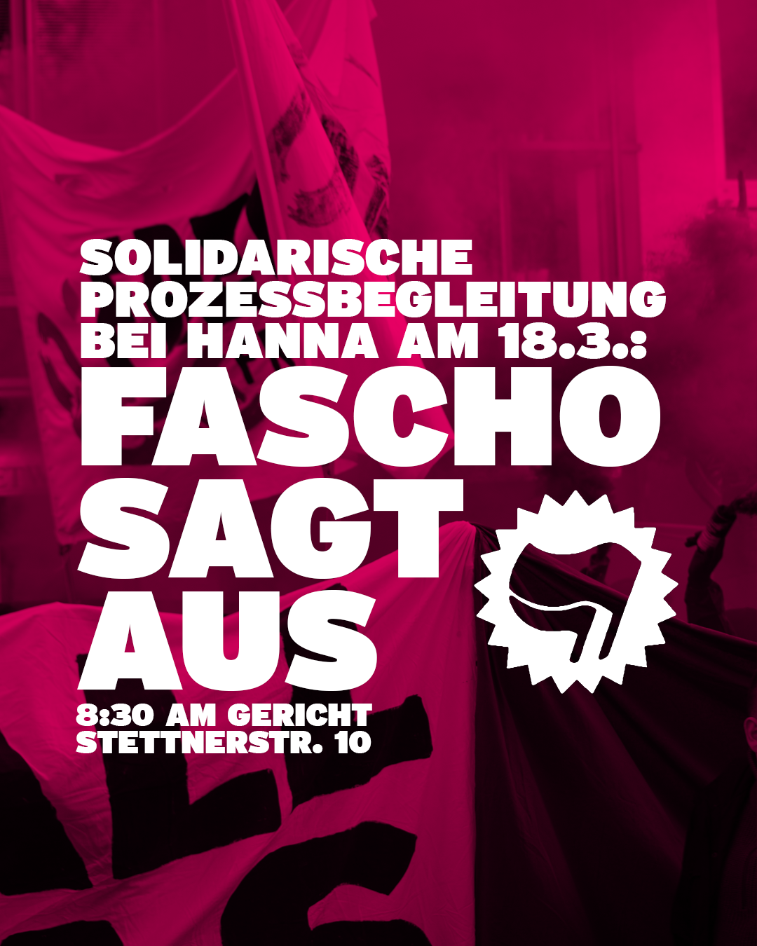 Free Hanna - Solidarische Prozessbegleitung: Fascho sagt aus