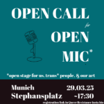 open mic session for trans* people and our art